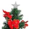 3ft. Fiber Optic Color Changing Artificial Christmas Tree with Red Poinsettias & Star